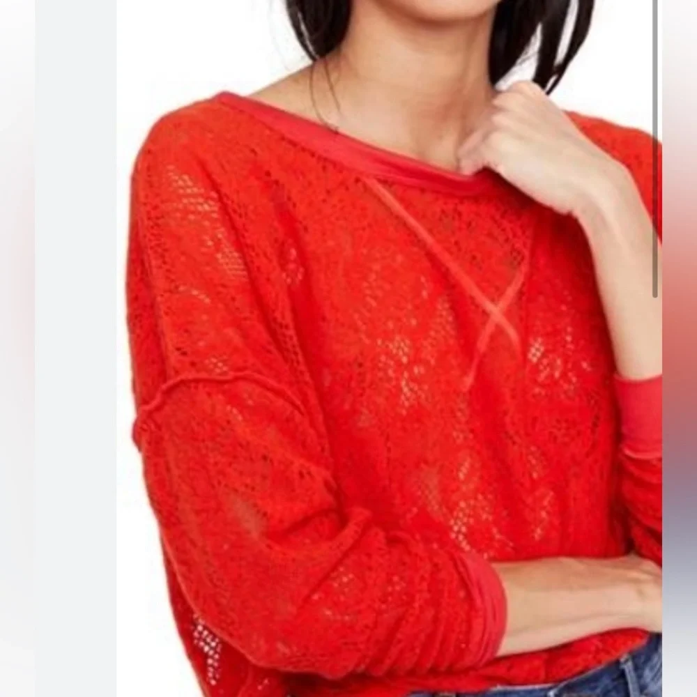 Free people not cold‎ in this top. In red. NWOT. Retsil 68